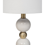 Лампа настольная с каркасом из мраморных шаров и белым абажуром Floor lamp Jewelry варинант исполнения - 2 | Loft Concept в Челябинске