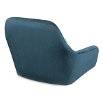 Стул с мягкой синей обивкой из велюра и подъемно-поворотным механизмом на черных колесиках Harper Blue варинант исполнения - 3 | Loft Concept в Челябинске