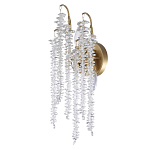 Бра с хрустальными прозрачными подвесками и круглым основанием золотого цвета FAIRYTREE Light варинант исполнения - 1 | Loft Concept в Челябинске