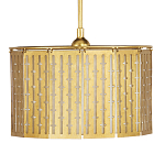 Люстра с золотым фактурным каркасом и тканевым абажуром Lustery Gold варинант исполнения - 3 | Loft Concept в Челябинске