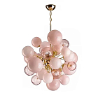 Люстра розовые шары на золотом каркасе Pink Light Bubbles варинант исполнения - 1 | Loft Concept в Челябинске