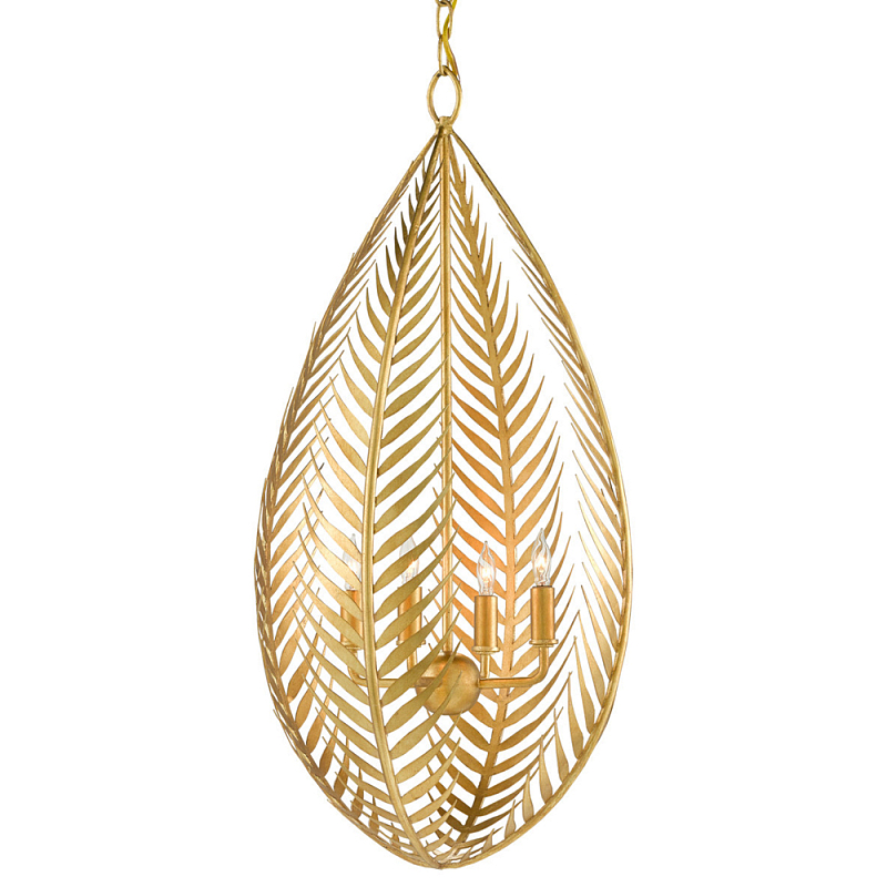 Люстра каплевидной формы из золотых пальмовых листьев Graceful Palm Branch Золотой Люстра каплевидной формы из золотых пальмовых листьев Graceful Palm Branch Золотой в Челябинске | Loft Concept