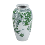 Ваза высокая с зелеными цветочными и птичьими мотивами Vase Inspired by Nature варинант исполнения - 2 | Loft Concept в Челябинске