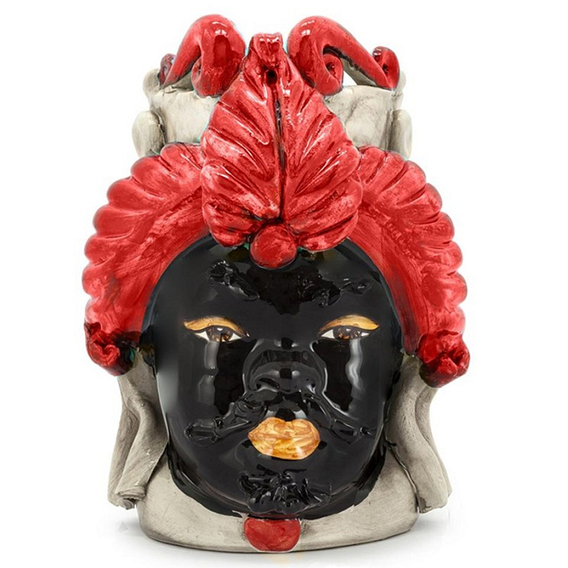Ваза Vase Moro Man Small Red Черный Красный Бежевый Ваза Vase Moro Man Small Red Черный Красный Бежевый в Челябинске | Loft Concept