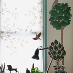 Обои ручная роспись Mughal Trees Original colourway on linen варинант исполнения - 3 | Loft Concept в Челябинске