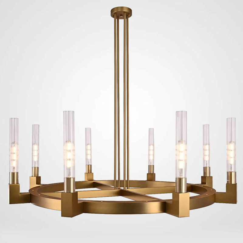 Люстра CANELLE Round Chandelier 8 Modern Brass Латунь в Челябинске | Loft Concept 