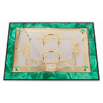 Настольный письменный набор из малахита и долерита с декором в виде герба России Leader Organizer варинант исполнения - 4 | Loft Concept в Челябинске