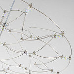 Люстра подвесная с тонкой металлической конструкцией цвета хром Quasar варинант исполнения - 2 | Loft Concept в Челябинске