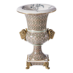 Ваза с овнами из фарфора с бронзовыми элементами Bronze Aries варинант исполнения - 1 | Loft Concept в Челябинске