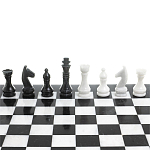 Шахматы классические с черной доской из натурального камня Мрамор Decorative Thematic Chess варинант исполнения - 4 | Loft Concept в Челябинске