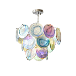Люстра с каскадом из круглых разноцветных стеклянных дисков Mother of Pearl Iridescence варинант исполнения - 3 | Loft Concept в Челябинске