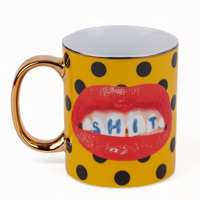 Кружка Seletti Shit Красный Золотой Черный Желтый Кружка Seletti Shit Красный Золотой Черный Желтый в Челябинске | Loft Concept