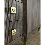 Большой шкаф с витриной Elsa Dreams Walnut варинант исполнения - 4 | Loft Concept в Челябинске