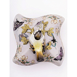 Шкатулка фиолетового цвета с рисунком бабочек и крышкой с фигуркой птицы на ветке Eden Garden варинант исполнения - 3 | Loft Concept в Челябинске