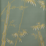 Обои ручная роспись Bamboo Golden on Blue grey dyed silk варинант исполнения - 2 | Loft Concept в Челябинске