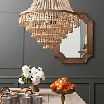Многоярусная люстра украшенная круглыми деревянными бусами Wooden Beads Chandelier L варинант исполнения - 1 | Loft Concept в Челябинске
