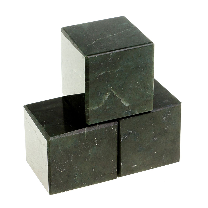 Камни для охлаждения виски из чёрного змеевика Natural Stone Cube Черный в Челябинске | Loft Concept 