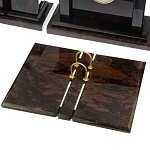 Настольный письменный набор с часами из природного камня обсидиана  Gift for Manager варинант исполнения - 3 | Loft Concept в Челябинске