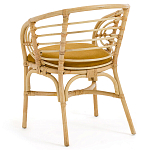 Кресло из ротанга с сиденьем из велюра Vini Rattan Armchair варинант исполнения - 4 | Loft Concept в Челябинске