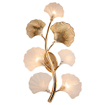 Бра в виде ветви с листьями белого и золотистого цвета Ariane Wall Lamp варинант исполнения - 1 | Loft Concept в Челябинске