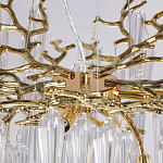 Люстра золотого цвета с декоративными ветками и длинными прозрачными стеклянными подвесами в форме сосулек Droplet Chandelier варинант исполнения - 8 | Loft Concept в Челябинске