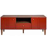 ТВ-тумба красная из массива бука с 2-мя дверками и ящиком Wenge Light варинант исполнения - 2 | Loft Concept в Челябинске