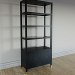 Стеллаж со стеклянными полками Elsa Dreams Black варинант исполнения - 6 | Loft Concept в Челябинске