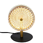 Настольная лампа с плафоном из рельефного стекла Peony Glass Bronze  варинант исполнения - 1 | Loft Concept в Челябинске