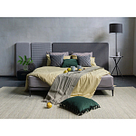 Кровать с большим мягким изголовьем Unity Grey Bed варинант исполнения - 6 | Loft Concept в Челябинске
