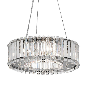 Люстра подвесная круглая с множеством вертикальных прямоугольных кристаллов Kichler