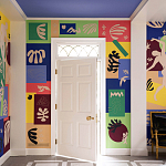 Обои ручная роспись в стиле Арт-деко Jazz Special Colourway on dyed silk with embroidery варинант исполнения - 2 | Loft Concept в Челябинске