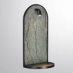 Настенный светильник зеленого цвета с черной рамкой овальной формы с полкой Herbarium  варинант исполнения - 1 | Loft Concept в Челябинске