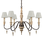 Люстра на металлическом основании с 6-ю белыми тканевыми абажурами Terrain варинант исполнения - 5 | Loft Concept в Челябинске