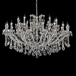 Люстра подвесная двухъярусная с 30-ю лампочками и прозрачными хрустальными подвесками на хромированном основании Crystal lamps варинант исполнения - 1 | Loft Concept в Челябинске