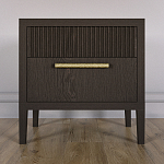 Прикроватная Тумбочка Primo с двумя ящиками Темный орех варинант исполнения - 1 | Loft Concept в Челябинске