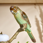 Подсвечник с двумя попугаями из фарфора на бронзовой ветке Eden Garden варинант исполнения - 3 | Loft Concept в Челябинске