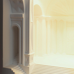 Встраиваемый в стену гипсовый светильник под покраску с арками и рельефными колоннами Antiquity Athena варинант исполнения - 9 | Loft Concept в Челябинске