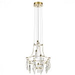 Люстра подвесная из металла с хрустальными подвесками прозрачного цвета Quasar 41 варинант исполнения - 5 | Loft Concept в Челябинске