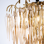 Люстра со стеклянными подвесками янтарного цвета Ambre Glass Chandelier 70 варинант исполнения - 2 | Loft Concept в Челябинске