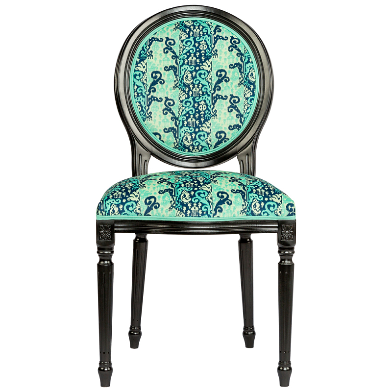 Стул из натурального бука Ikat Pattern бирюзовый Черный Бирюзовый Стул из натурального бука Ikat Pattern бирюзовый Черный Бирюзовый в Челябинске | Loft Concept