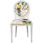 Стул светло-серый из натурального бука с изображением птиц и цветов Blooming Birds варинант исполнения - 1 | Loft Concept в Челябинске