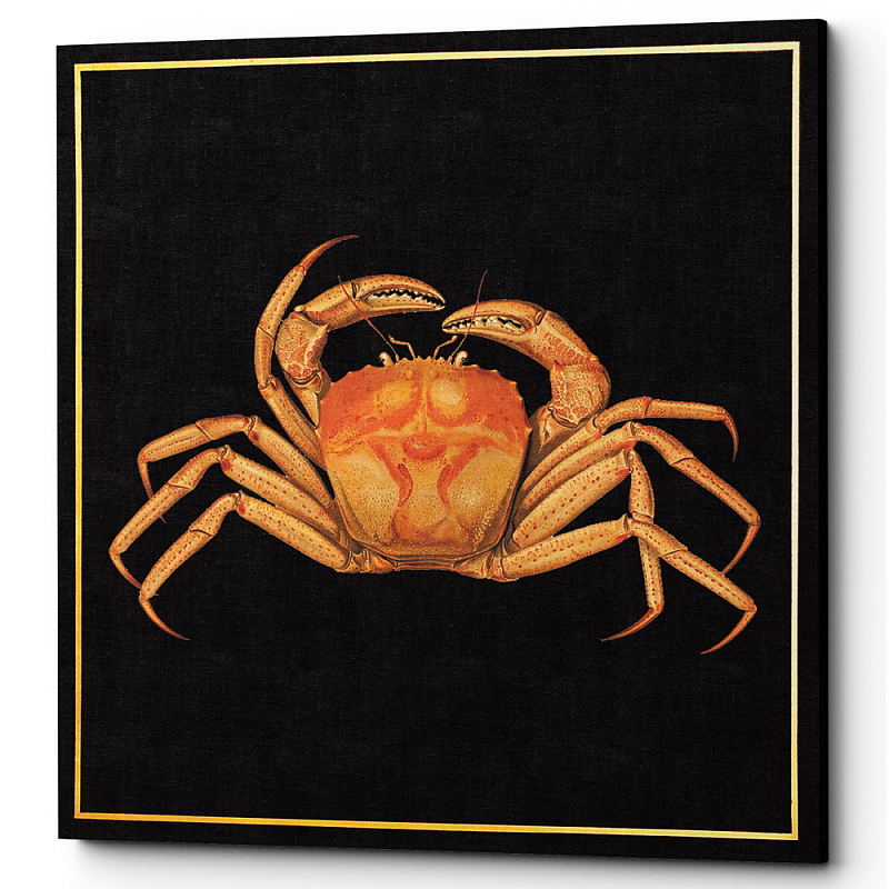 Постер Running Crab Poster Черный Оранжевый Постер Running Crab Poster Черный Оранжевый в Челябинске | Loft Concept