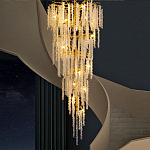 Люстра многоярусная с каркасом из металла и прозрачными подвесками FAIRYTREE Light варинант исполнения - 2 | Loft Concept в Челябинске