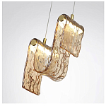 Подвесной светильник волнистой формы из фактурного стекла Wave варинант исполнения - 5 | Loft Concept в Челябинске