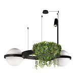 Подвесной светильник с 2-мя шарообразными плафонами и цилиндрическим спотом Light of Еyes варинант исполнения - 4 | Loft Concept в Челябинске