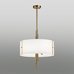 Люстра на штанге с белым круглым плафоном на бронзовом основании с вертикальным декором из металлических трубок Sohne варинант исполнения - 2 | Loft Concept в Челябинске