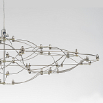 Люстра подвесная с тонкой металлической конструкцией цвета хром Quasar варинант исполнения - 3 | Loft Concept в Челябинске