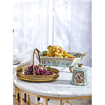 Блюдо прямоугольное из голубого фарфора с ручками и рисунком птиц и цветов Blue Garden варинант исполнения - 5 | Loft Concept в Челябинске