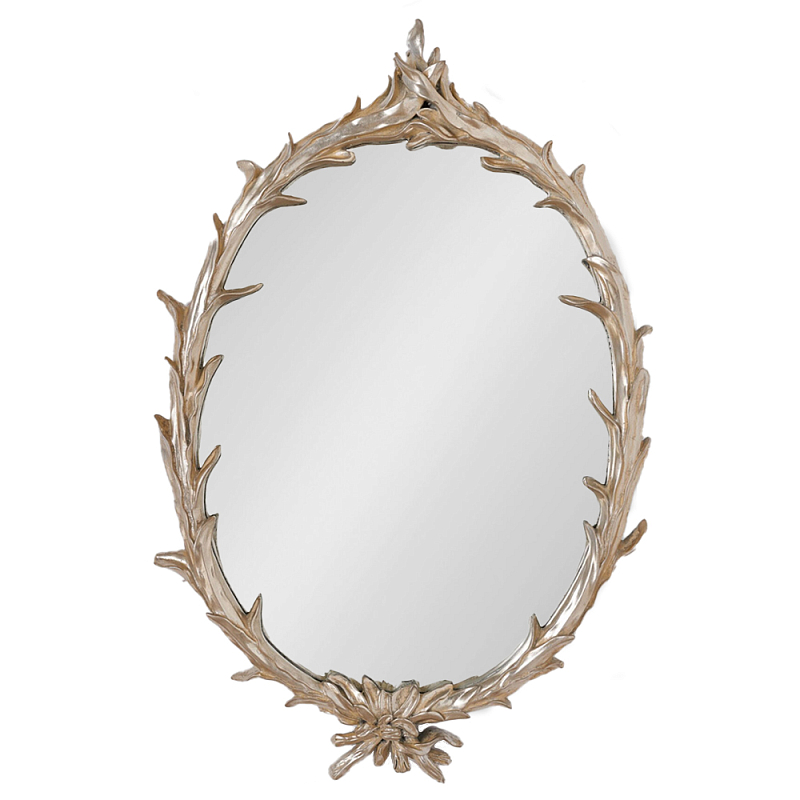 Зеркало овальное с деревянной ветвистой рамой Branched Mirror Зеркало Серебряный Зеркало овальное с деревянной ветвистой рамой Branched Mirror Зеркало Серебряный в Челябинске | Loft Concept