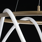 Люстра подвесная круглая золотого цвета с белыми изогнутыми световыми линиями Luke Lampco Tracer Lamp варинант исполнения - 10 | Loft Concept в Челябинске